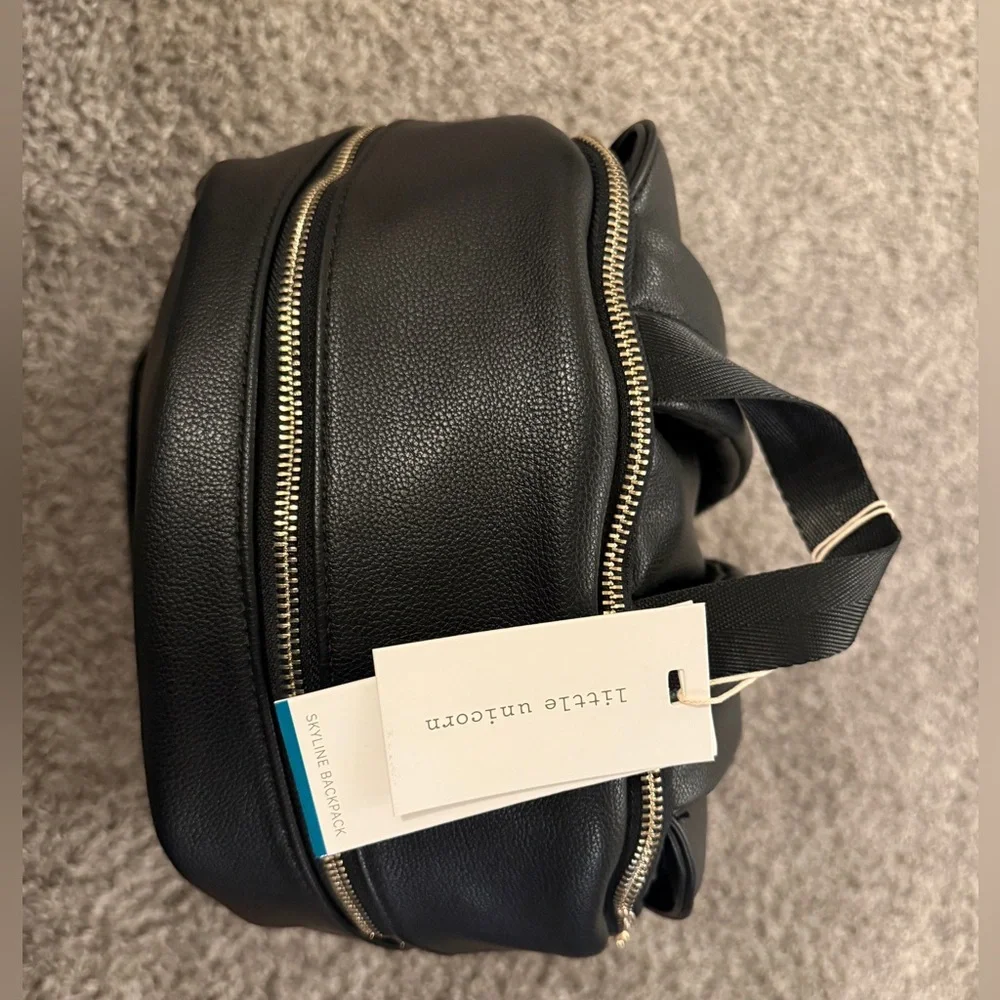 NWT Little Unicorn Skyline Backpack Black - Gold Hardware